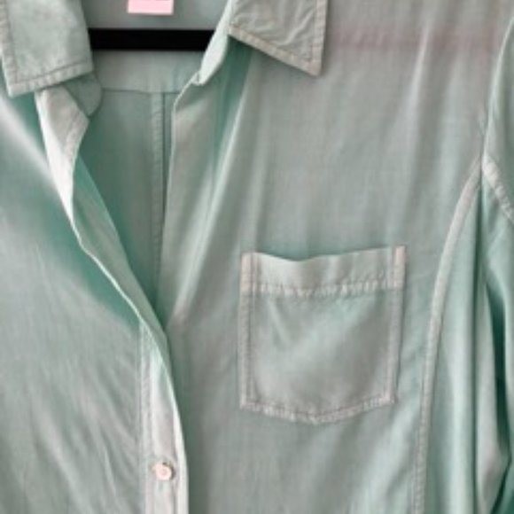 James Perse Seafoam Button-down Blouse - Picture 4 of 5
